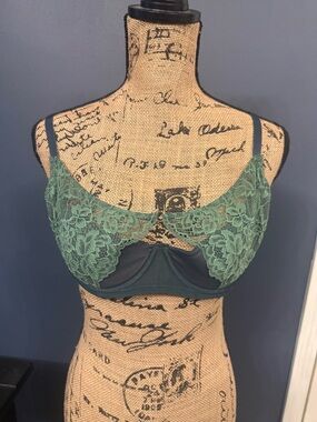 Adore Me Lace Underwire Bra in Dark Green 36D